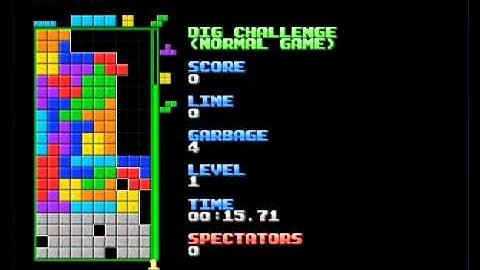 Tetris Downstacking on NullpoMino Dig Challenge - B2B Games