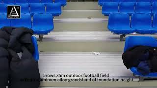5Rows 35M Outdoor Football Field With An Aluminum Alloy Grandstand Of Foundation Height