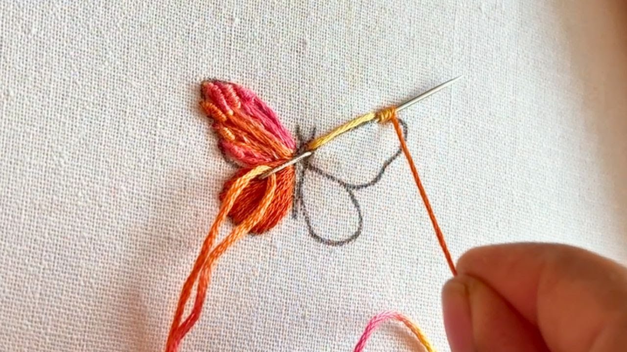 Hand embroidery designs | Embroidery Stitches 🦋 Butterfly | Embroidery for beginners