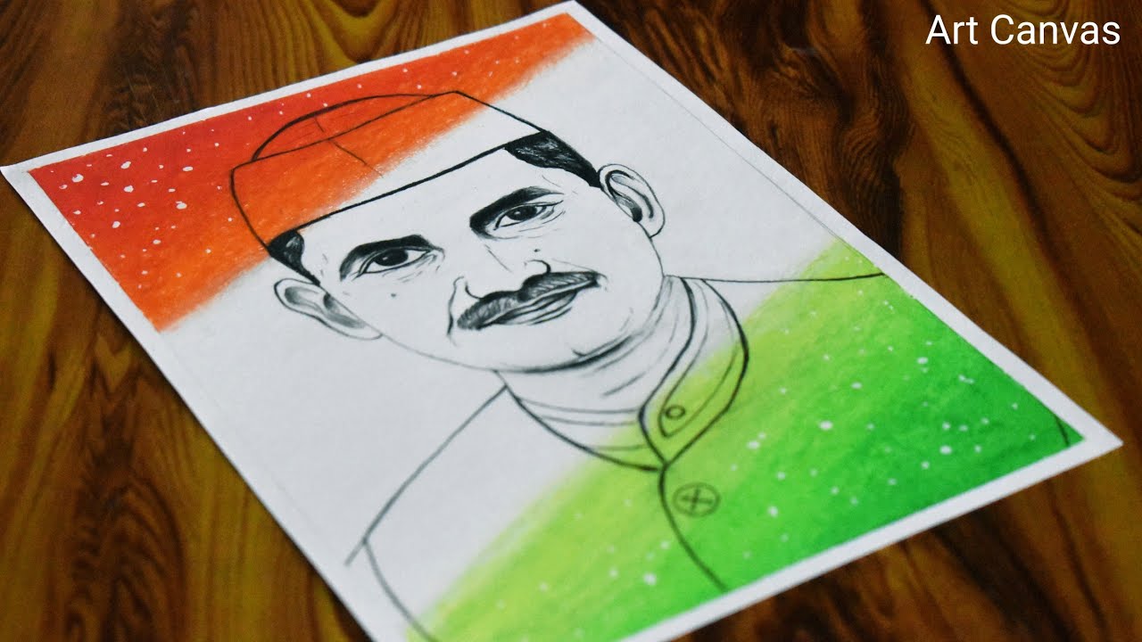 LAL BAHADUR SHASTRI JAYANTI Drawing with Oil Pastel /  for Beginners / Lal Bahadur Shastri
