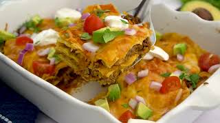 Ground Beef Enchilada Casserole with Corn Tortillas (Gluten-Free) Ground Beef Enchilada Casserole with Corn Tortillas (Gluten-Free)