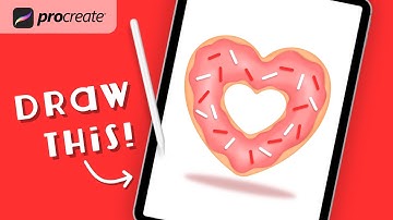 Procreate Step by Step Tutorial - Heart Donut - Draw With Me - iPad Art
