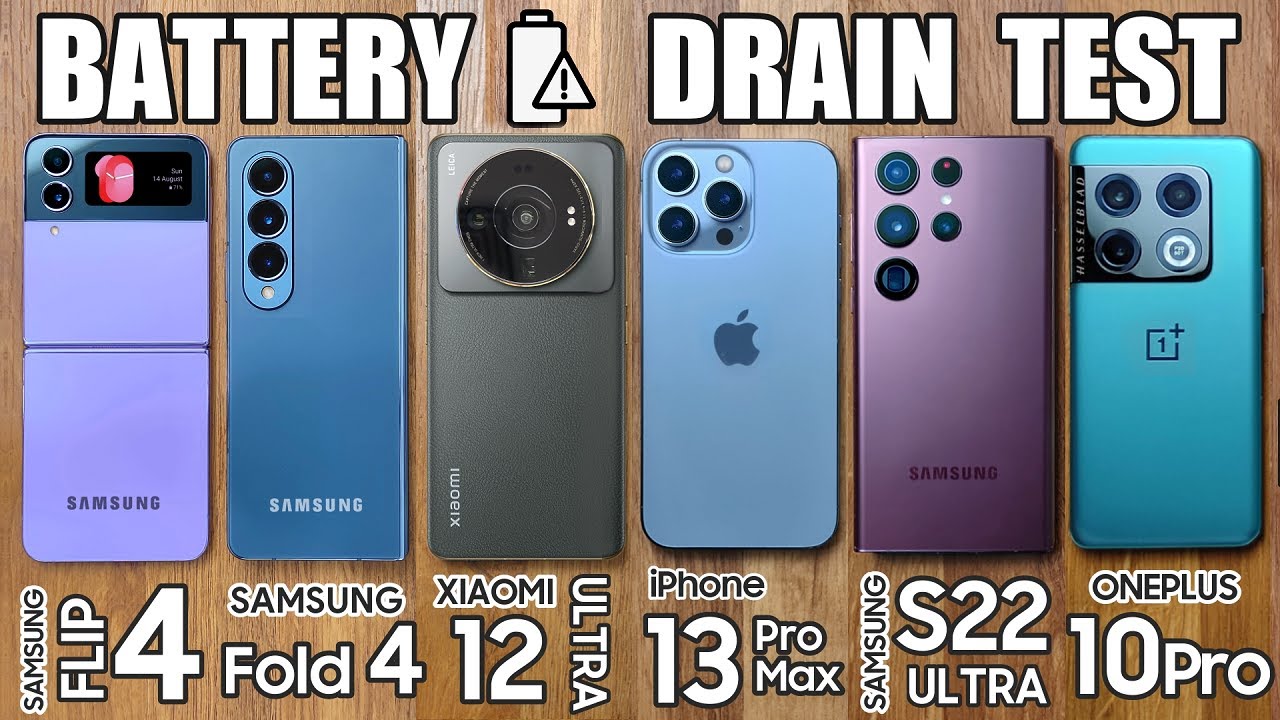 Samsung Z Fold 4 / Flip 4 vs iPhone 13 Pro Max / Xiaomi 12S Ultra / S22 Ultra - BATTERY DRAIN TEST!