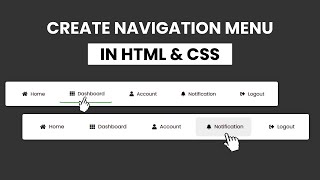 Animated Navigation Menu Bar using HTML CSS | Menu Hover Animation