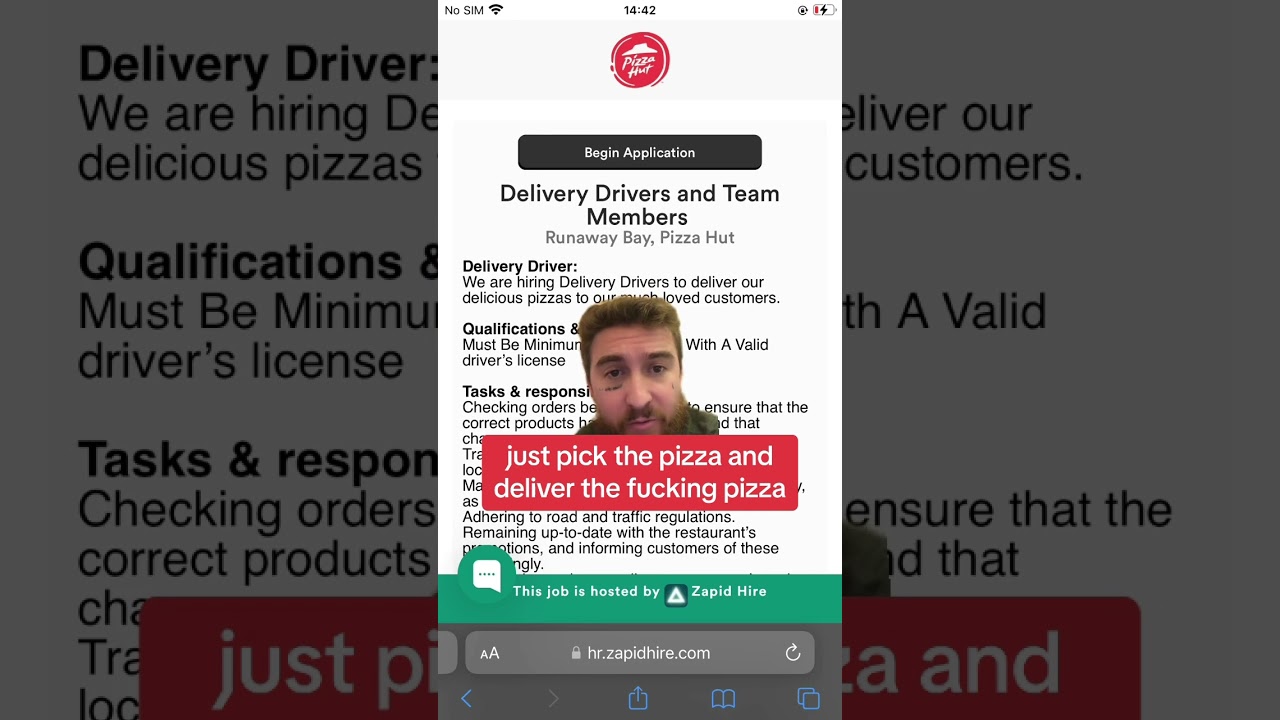 Cleaner, pizza delivery, and part time jobs 