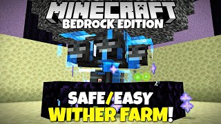 Minecraft Bedrock: (Broken) Easy WITHER FARM Tutorial! Safe \& Easy Wither Killer! MCPE Xbox PC