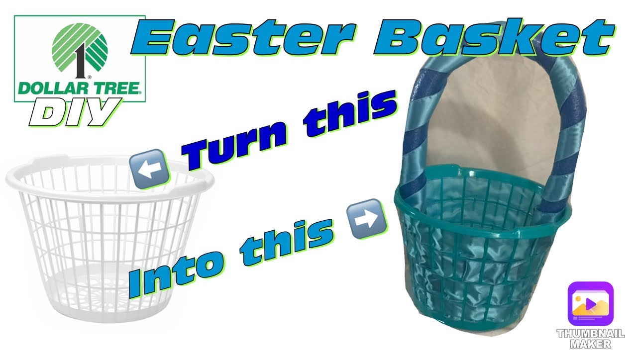 Last Minute Dollar Tree DIY Crafts Easter Basket made with Ribbon, Pool ...