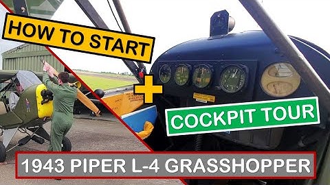 How to start a 1943 Piper L-4 Grasshopper (WW2 Veteran) Cockpit Tour + a little history | Walkaround