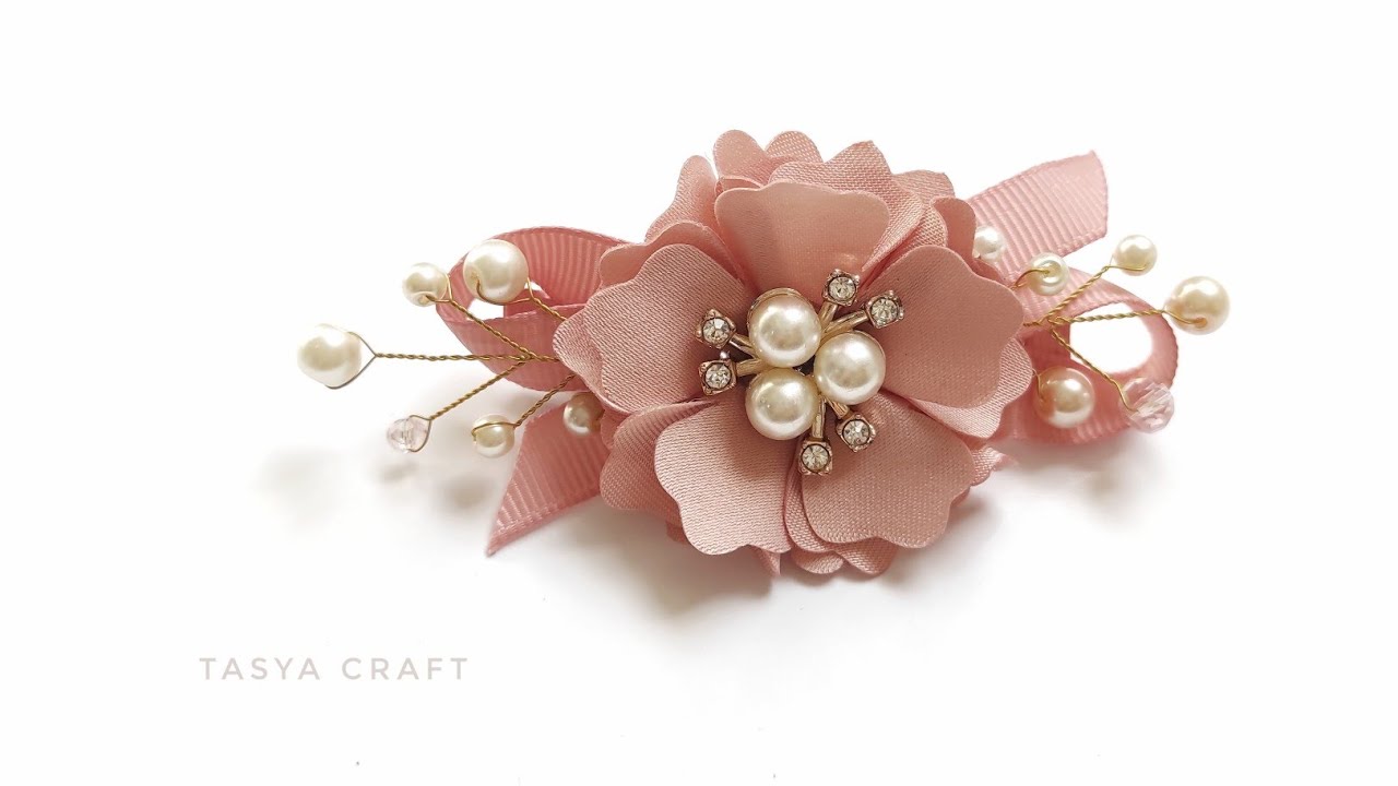 DIY Hair Clip with Handmade Flower 3 YouTube