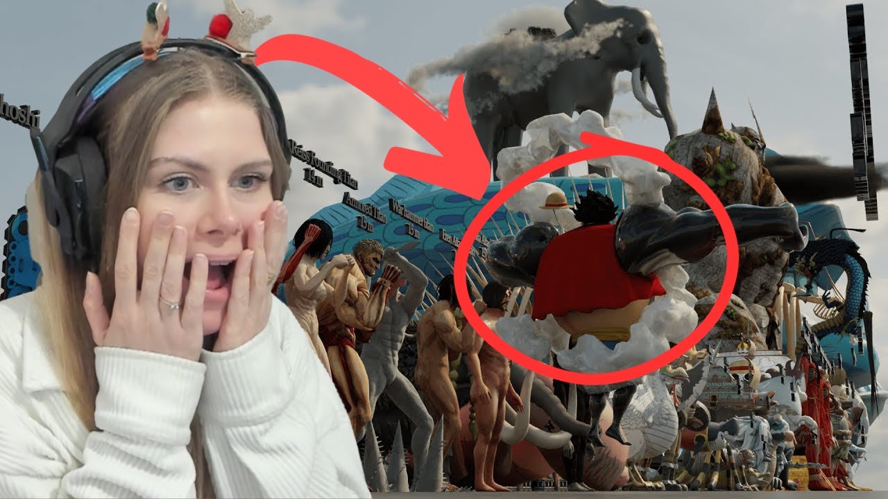 Luffy looks so FUNNY!! 😭 One Piece and Attack on Titan Size Comparison