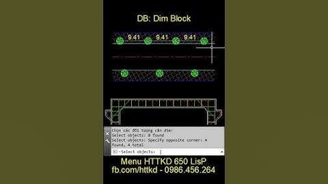 Autolisp DB để ghi kích thước giữa các Block
