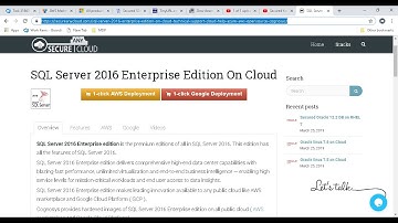 SQL Ser 2016 Enterprise Edition on Windows 2012 R2 Deploy on Azure , AWS and Google Cloud Platform.