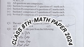 jkbose class 8th math paper 2024#jkbose #exam #class8maths