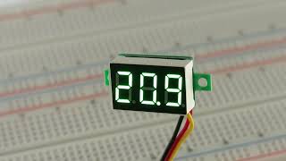 G27043 ~ Green 3 Digit 0-100V DC Voltmeter