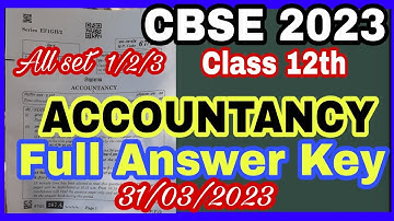Cbse class12 Accountancy Solution 2023| Accountancy Complete solution 2023|Class12Accountancysol2023