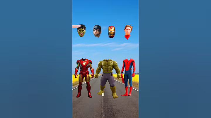 Iron man vs hulk vs spider man with captain America right head macthing #shortsfeed