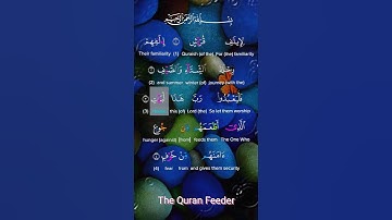 Surah Quraysh، سورة قريش،Tajweed Colour coded word to word translation