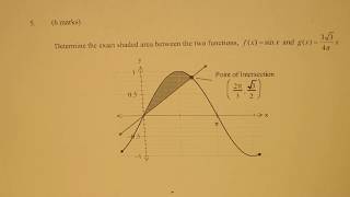 Random Variable Logarithms Calculus Area between Curves  Trinity College Sample Test 2016