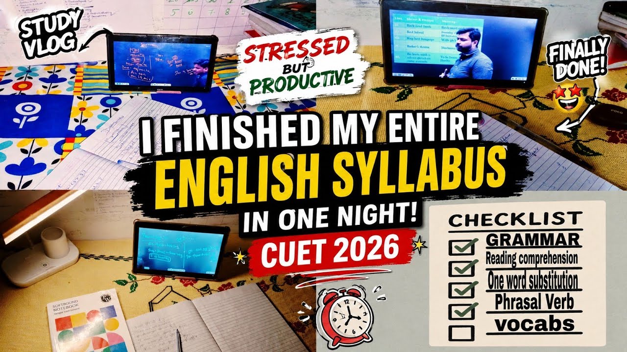 I finished my entire English syllabus in one night for cuet 2026 ...