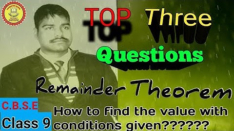 Remainder Theorem long answer type problem//C.B.S.E