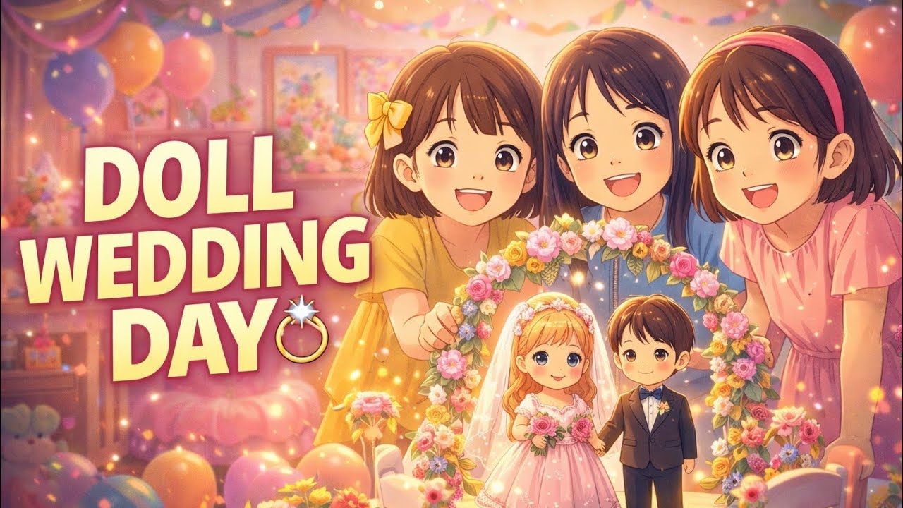 The Cutest Doll Wedding Ever💍🧸| Magical Kids Toy Wedding Story | Ghibli Style Animation#wedding#doll