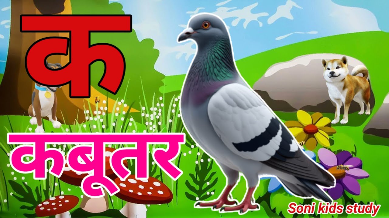क से कबूतर,ख से खरगोश,अ से अनार,आ से आम, हिंदी वर्णमाला, हिंदी स्वर व्यंजन,