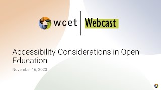 Accessibility Considerations in Open Education