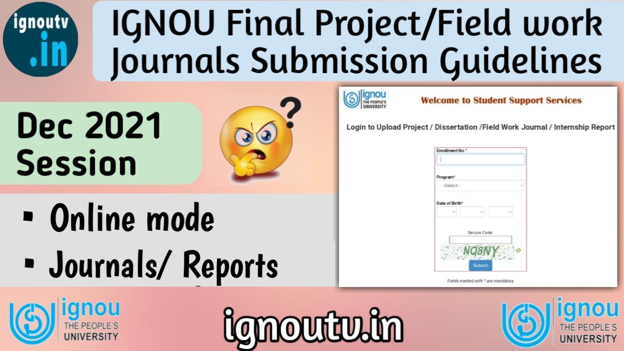 ignou dissertation submission