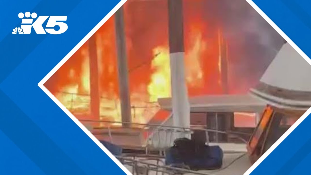 Witnesses recount boat, marina fire on Seattle's Lake Union