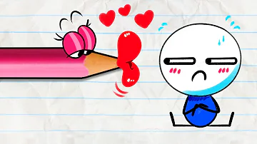 I DON'T WANNA KISS A THING | Pencilmation Cartoons!