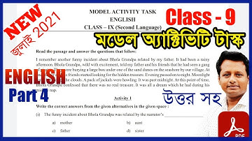 Model Activity Task Class 9 English part 4 | Class 9 Model Activity Task English Part 4