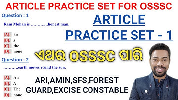 Article Practice Set -1 For OSSSC || Article Most Important MCQ || Target - 40/40