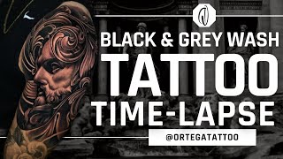 TATTOO TIMELAPSE #098 | BLACK AND GREY WASH