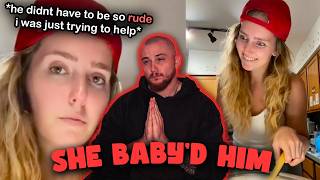 She tries to "Mother" him on the First Date... so he Corrects her Behavior..