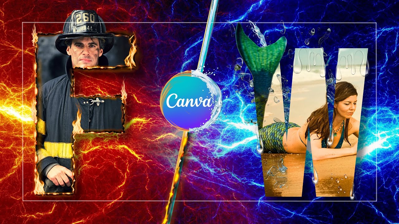 3D Fire Water Typography Design in Canva | Canva Tutorial