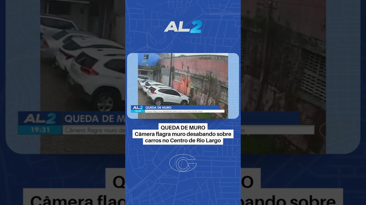Câmera flagra muro desabando sobre carros em Rio Largo