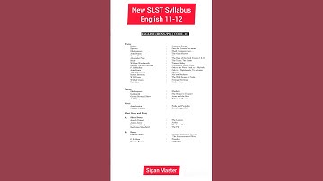 #shorts Slst 2025 English Syllabus 11-12। new slst syllabus। slst engish syllabus #slstenglish #slst