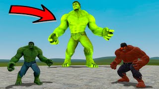 EPIC BATTLE! RED HULK (RULK) vs GREEN HULK in Garry's Mod!