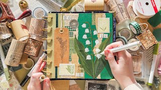 ASMR Scrapbook With Me #27 | Lily of the Valley Theme | Relaxing Stationery Sounds | No Talking