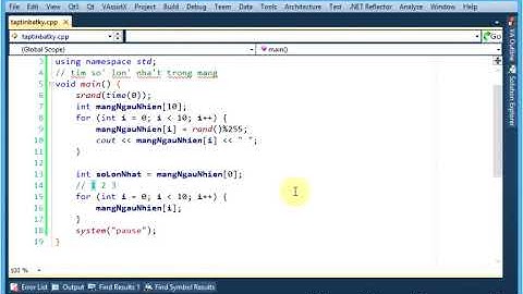 C++ Bài 33   Tìm số lớn nhất trong mảng ngẫu nhiên