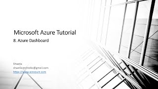 8. Azure Dashboards
