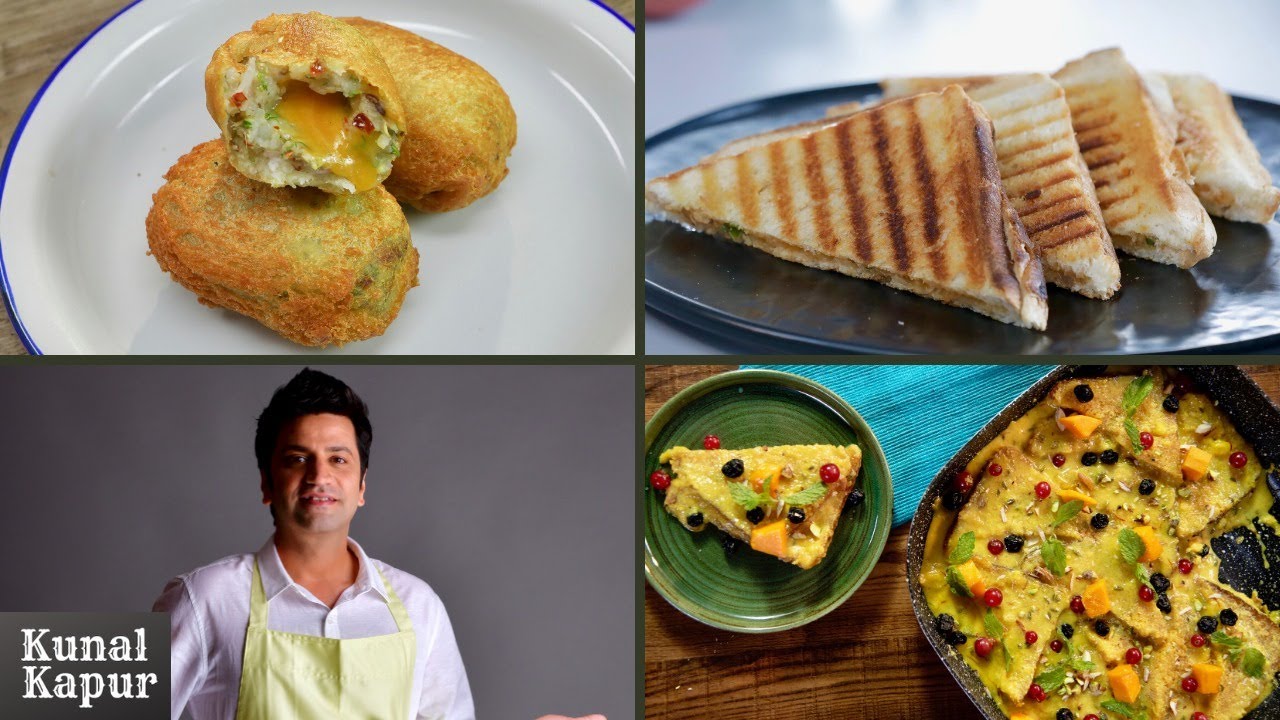 3 Bread Recipes | Shahi Tukda | Onion Toasties | Cheese Bread Roll | Kunal Kapur Snacks Recipes | Kunal Kapoor