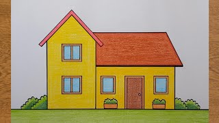 How to draw an easy house for beginners