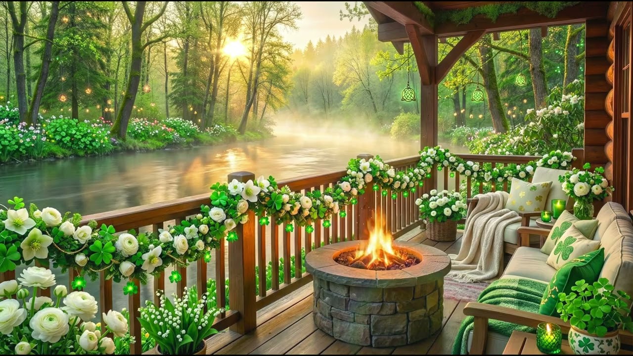 🍀 Cozy St. Patrick’s Morning | Soft Irish Cabin Ambience & Gentle Piano