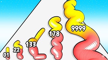 Gummy Worm Go - Level Up Worm Max Level ASMR Satisfying Gameplay Walkthrough PRO MOBILE GAME