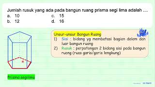 The number of edges in a pentagonal prism is....