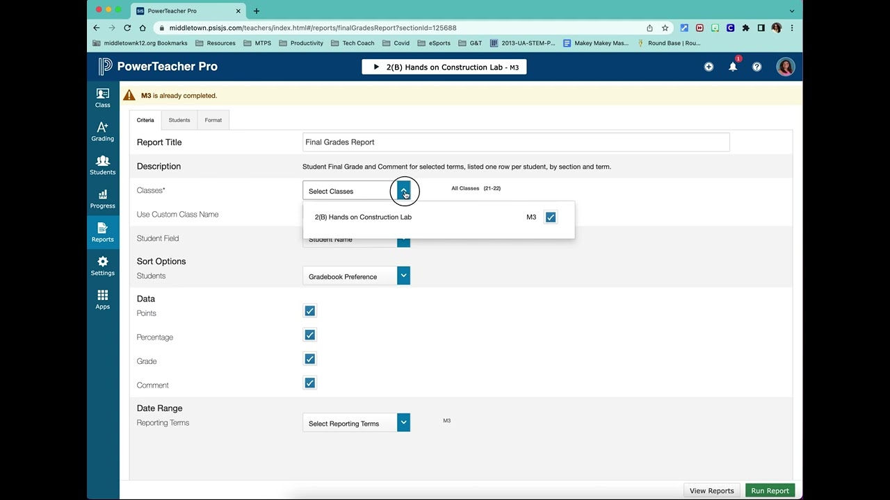 How to Print Grades from PowerSchool