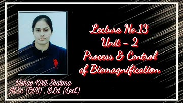 Lecture No-13 Unit - 2 Process & Control of Biomagnification For Class 12th (EVS)By Vishav Kriti Mam