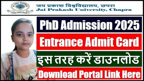 JP University PhD Entrance Exam Admit Card 2025 | JP University PAT Admit Card 2025 Download Link