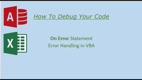 How to use On Error statements in VBA